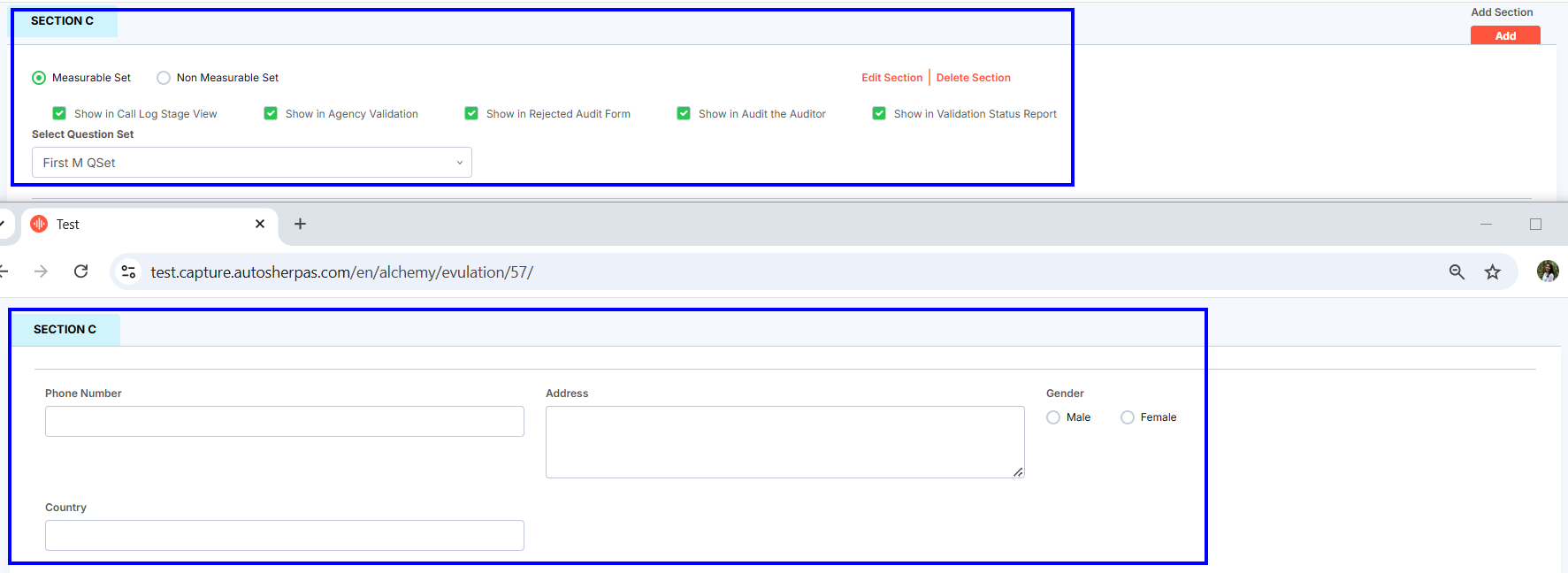 CALL LOG TAB VIEW PAGE