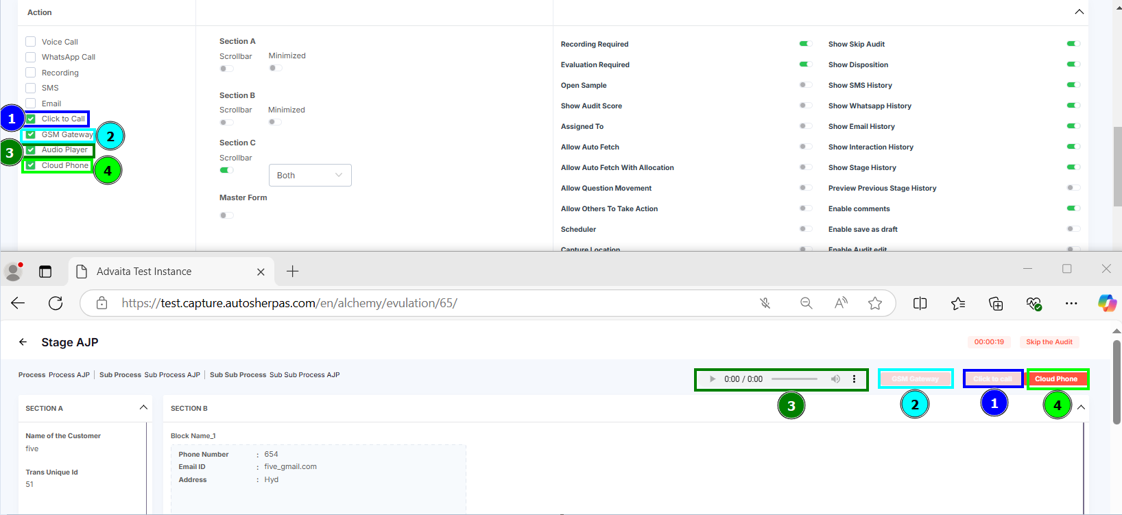 CALL LOG TAB VIEW PAGE
