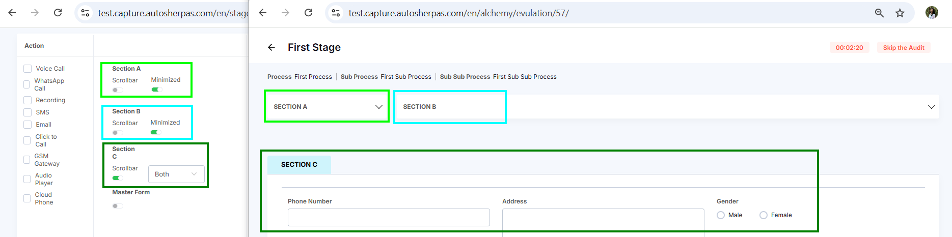 CALL LOG TAB VIEW PAGE