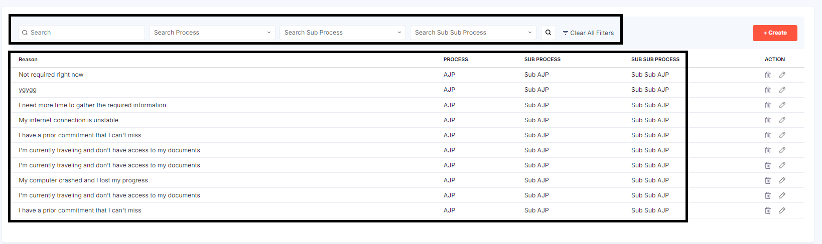 SEARCH OR CREATE SKIP REASON