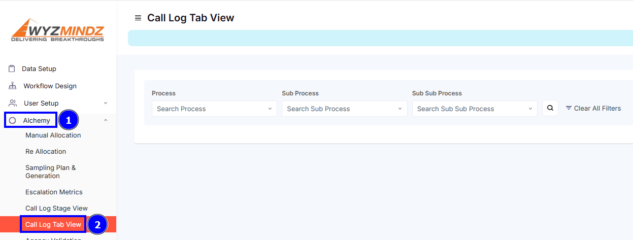 STEPS FOR CALL LOG TAB VIEW