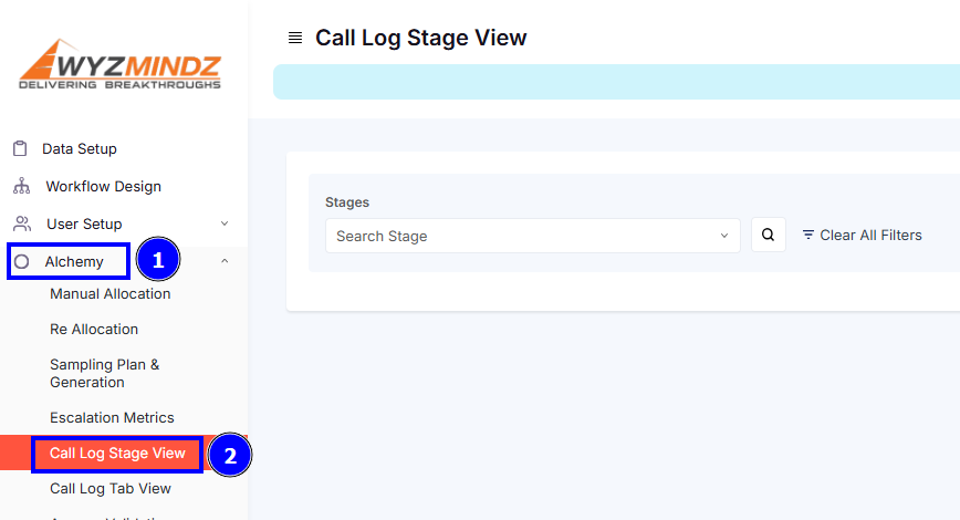STEPS FOR CALL LOG STAGE VIEW