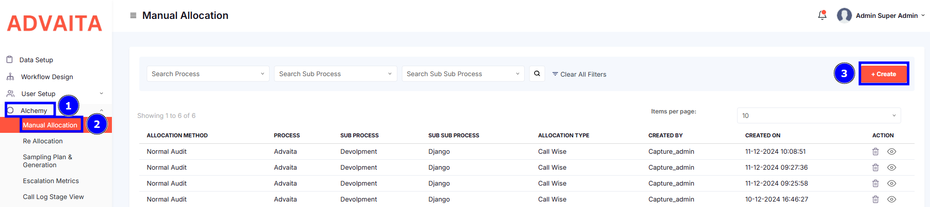 STEPS FOR MANUAL ALLOCATION