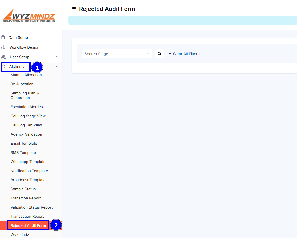 STEPS FOR REJECT AUDIT FORM