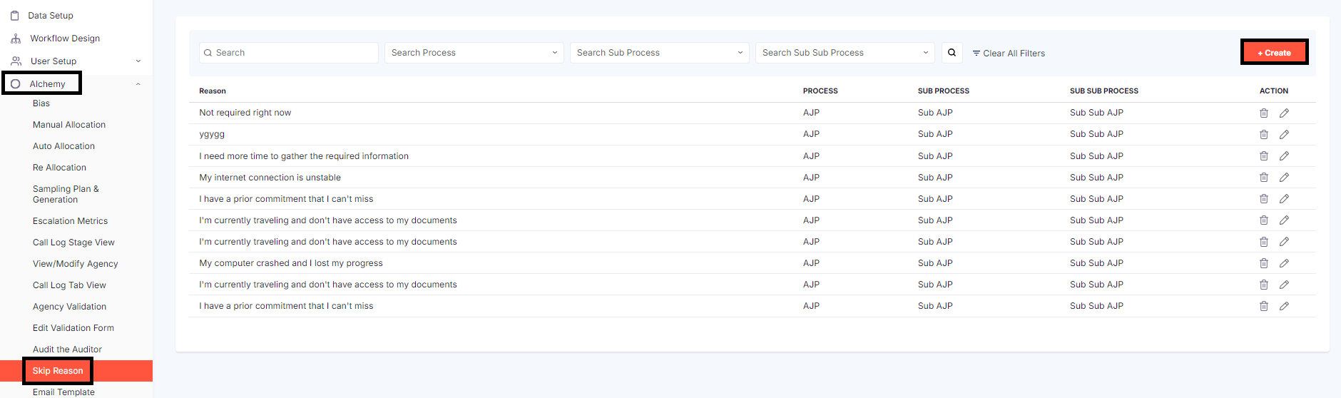 STEPS FOR SKIP REASON