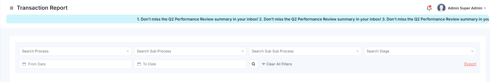 TRANSACTION REPORT SEARCH FIELDS