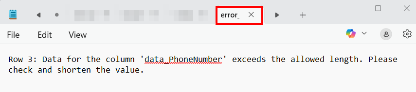 ERROR LOG