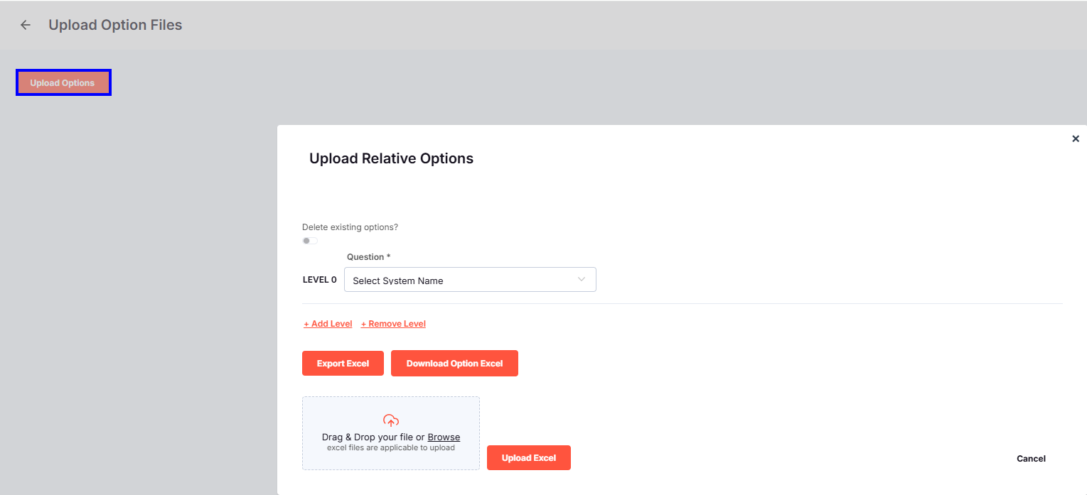 UPLOAD RELATIVE OPTIONS