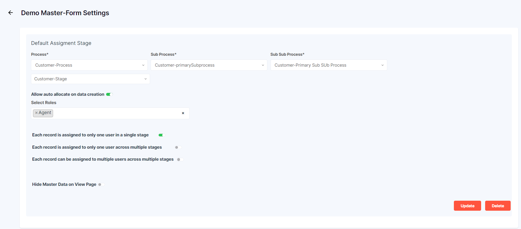 MASTER FORM SETTINGS ICON