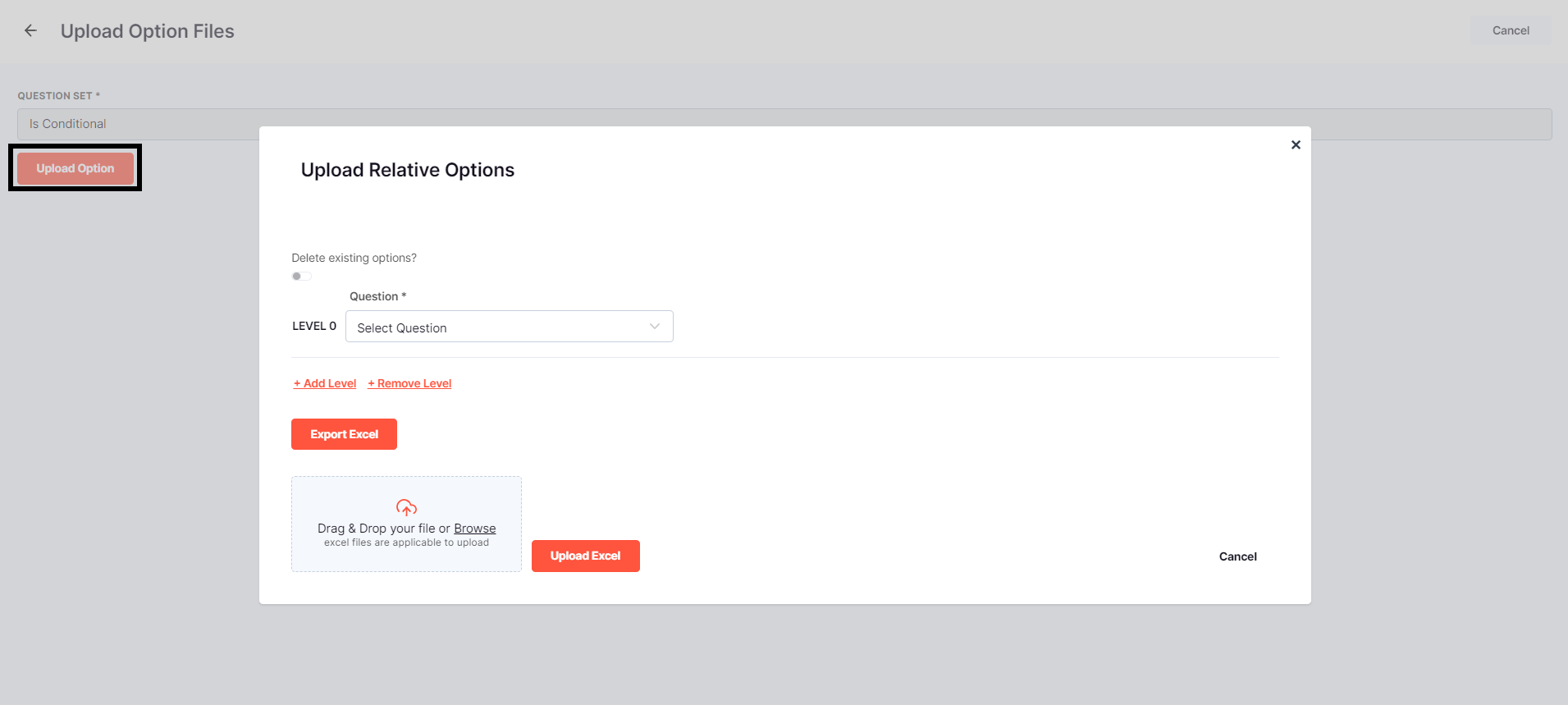 Relative Options Form