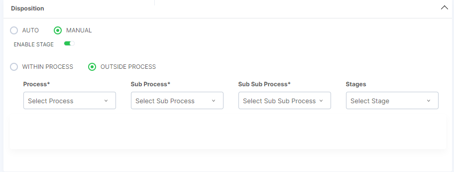 STAGES DISPOSITION MANUAL OUTSIDE PROCESS