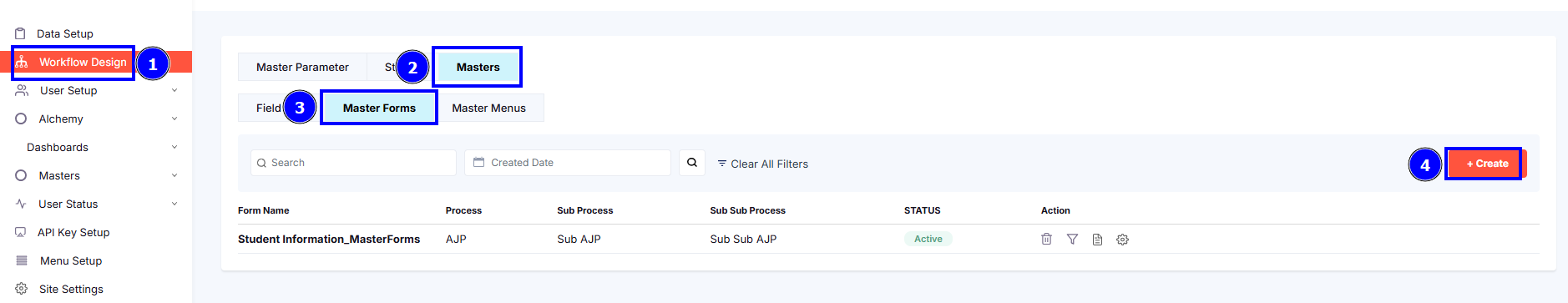 STEPS FOR MASTER FORMS