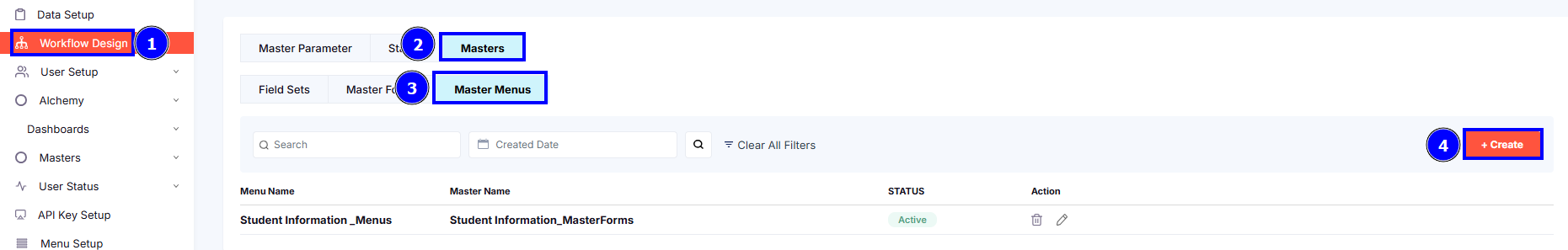 STEPS FOR MASTER MENUS