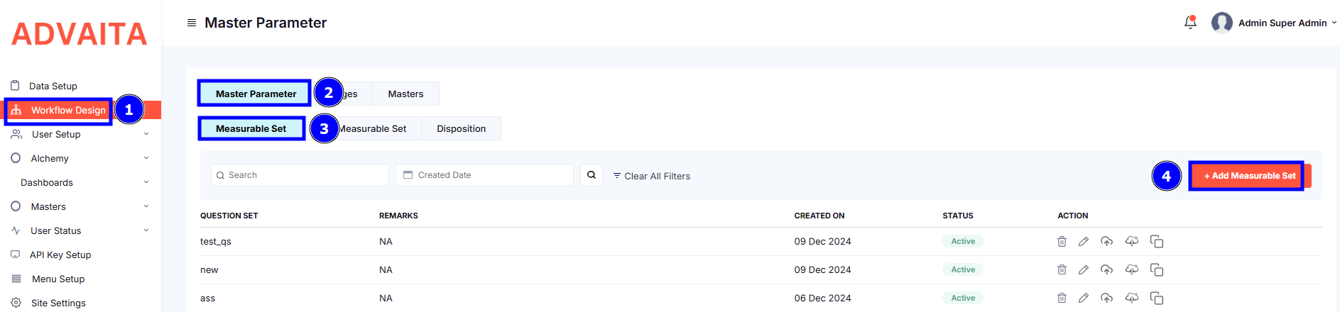 STEPS FOR MASTER PARAMETERS